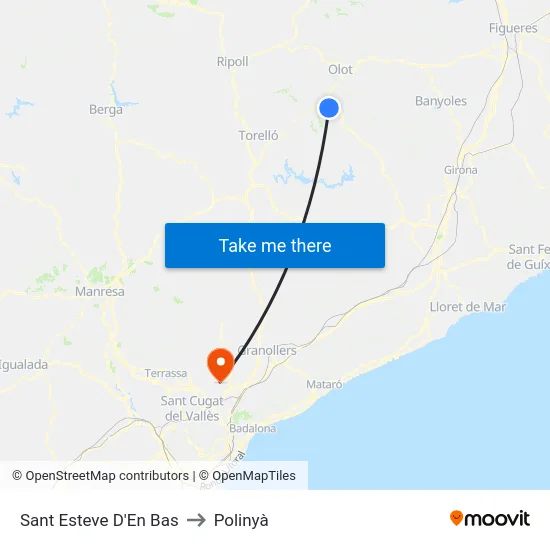 Sant Esteve D'En Bas to Polinyà map