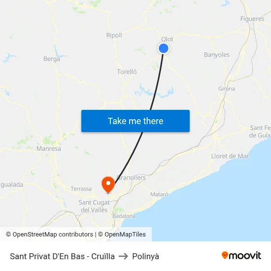 Sant Privat D'En Bas - Cruïlla to Polinyà map