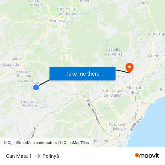Can Mata 1 to Polinyà map