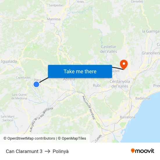 Can Claramunt 3 to Polinyà map