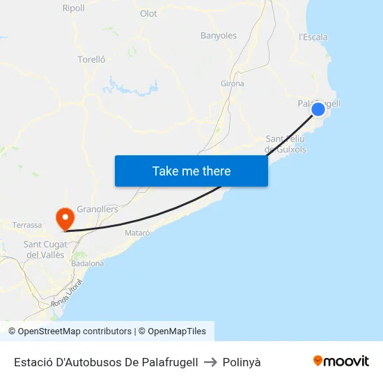 Estació D'Autobusos De Palafrugell to Polinyà map