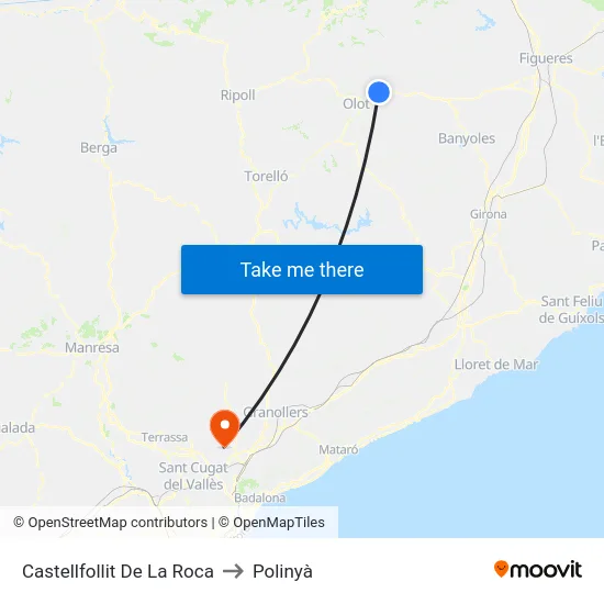 Castellfollit De La Roca to Polinyà map