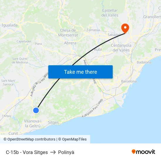 C-15b - Vora Sitges to Polinyà map