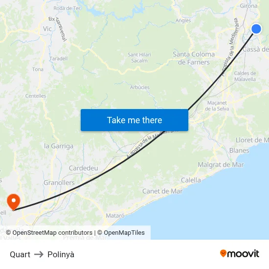 Quart to Polinyà map