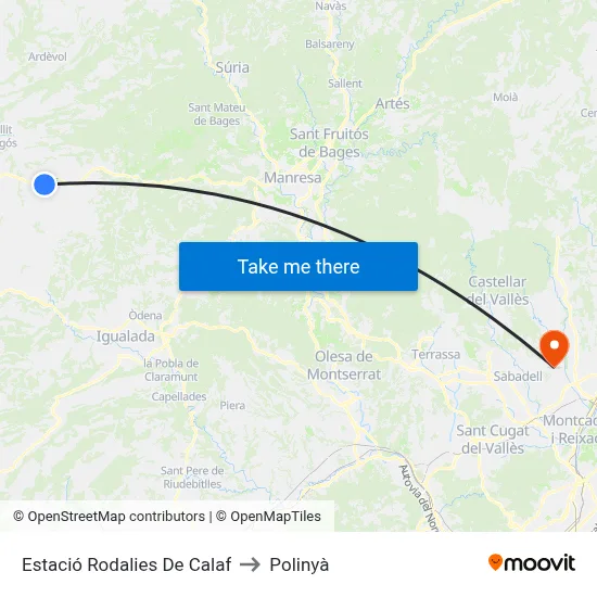 Estació Rodalies De Calaf to Polinyà map