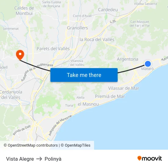 Vista Alegre to Polinyà map