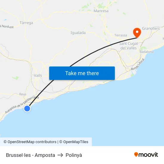 Brussel·Ies - Amposta to Polinyà map