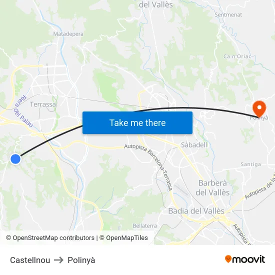 Castellnou to Polinyà map
