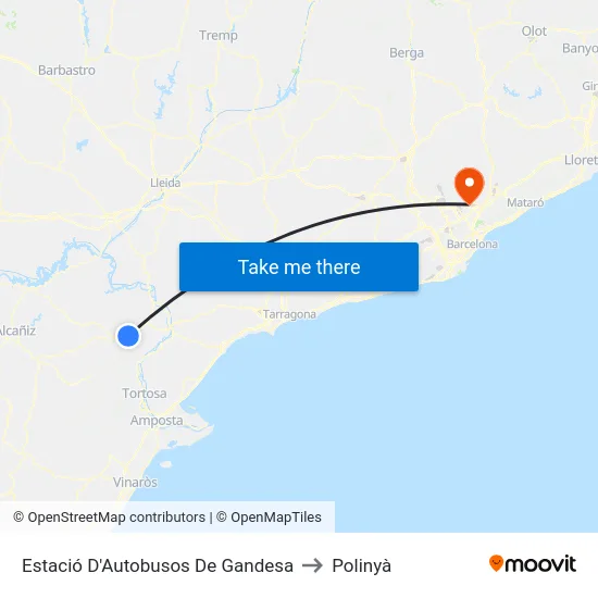Estació D'Autobusos De Gandesa to Polinyà map