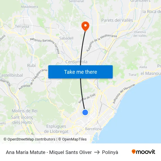 Ana María Matute - Miquel Sants Oliver to Polinyà map
