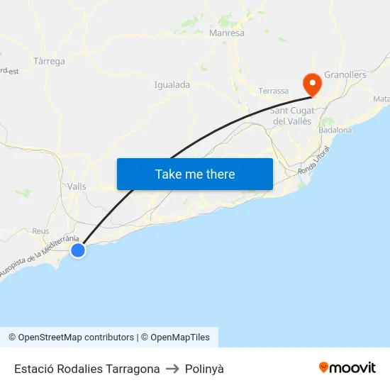 Estació Rodalies Tarragona to Polinyà map