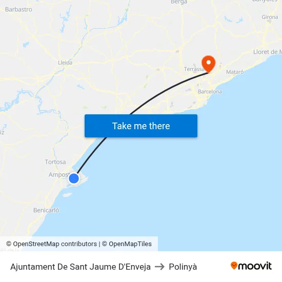 Ajuntament De Sant Jaume D'Enveja to Polinyà map