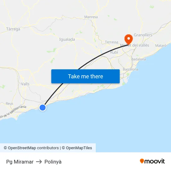 Pg Miramar to Polinyà map