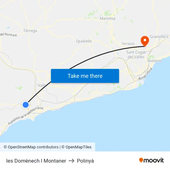 Ies Domènech I Montaner to Polinyà map