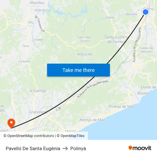 Pavelló De Santa Eugènia to Polinyà map