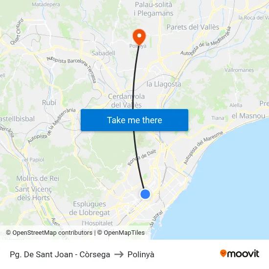 Pg. De Sant Joan - Còrsega to Polinyà map