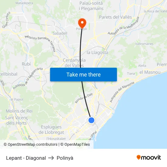 Lepant - Diagonal to Polinyà map