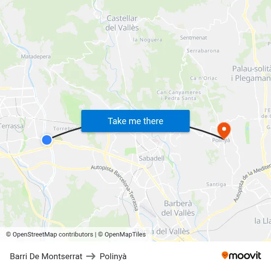 Barri De Montserrat to Polinyà map
