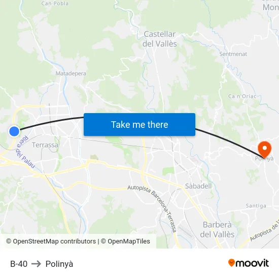 B-40 to Polinyà map