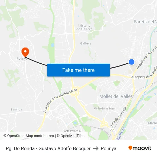 Pg. De Ronda - Gustavo Adolfo Bécquer to Polinyà map