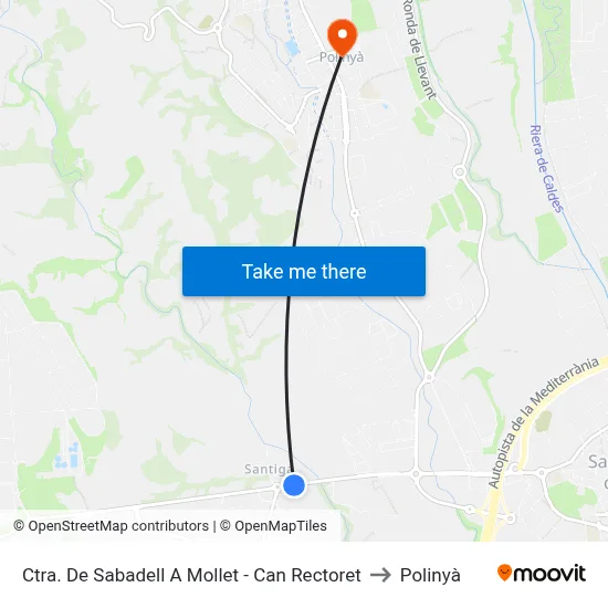 Ctra. De Sabadell A Mollet - Can Rectoret to Polinyà map