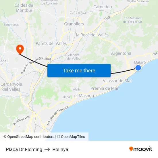Plaça Dr.Fleming to Polinyà map