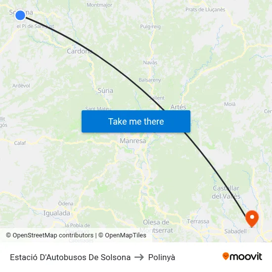 Estació D'Autobusos De Solsona to Polinyà map