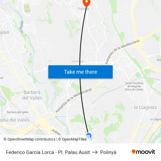 Federico García Lorca - Pl. Palau Ausit to Polinyà map