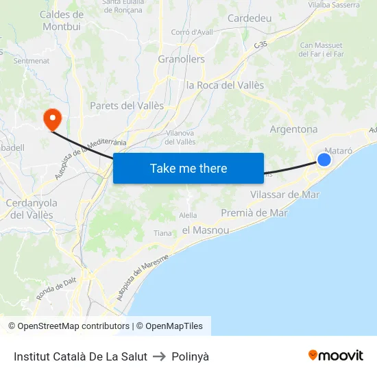 Institut Català De La Salut to Polinyà map