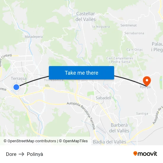 Dore to Polinyà map