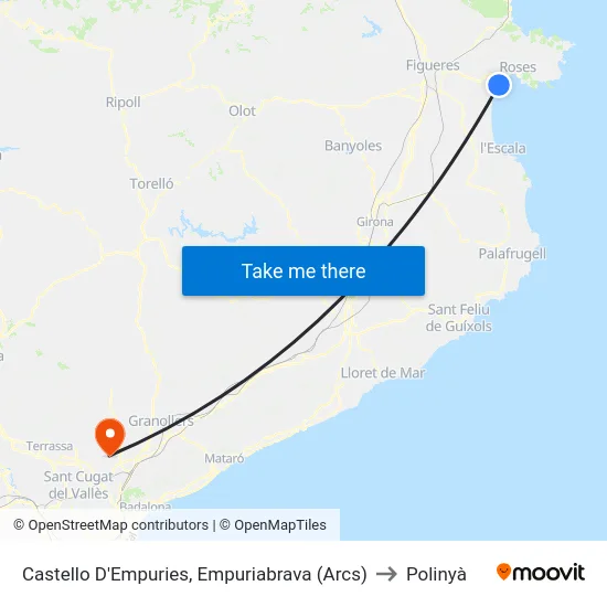 Castello D'Empuries, Empuriabrava (Arcs) to Polinyà map