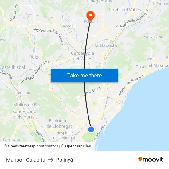 Manso - Calàbria to Polinyà map
