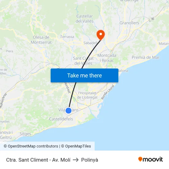 Ctra. Sant Climent - Av. Molí to Polinyà map