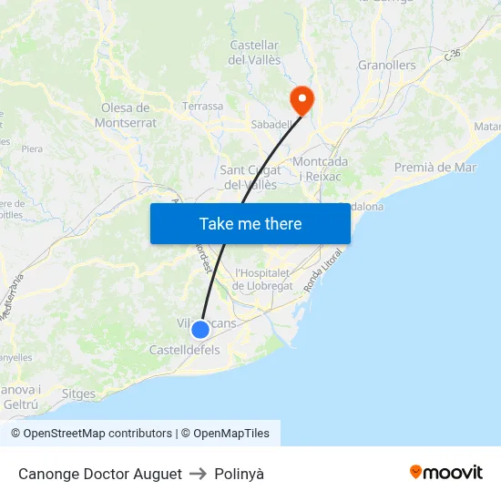 Canonge Doctor Auguet to Polinyà map