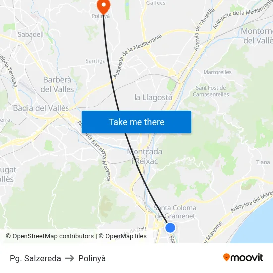 Pg. Salzereda to Polinyà map