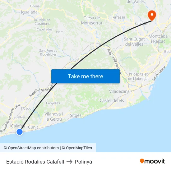 Estació Rodalies Calafell to Polinyà map