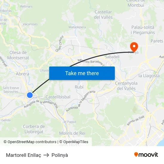 Martorell Enllaç to Polinyà map