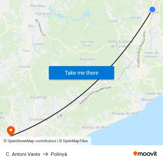 C. Antoni Varés to Polinyà map