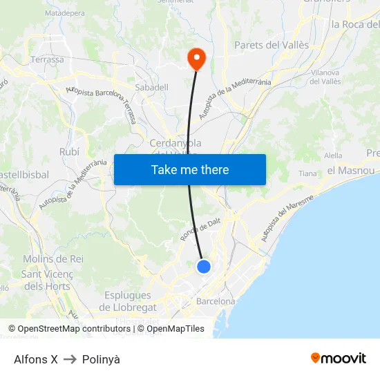 Alfons X to Polinyà map