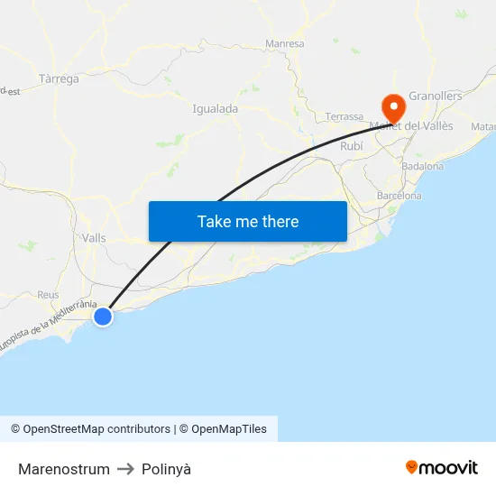 Marenostrum to Polinyà map