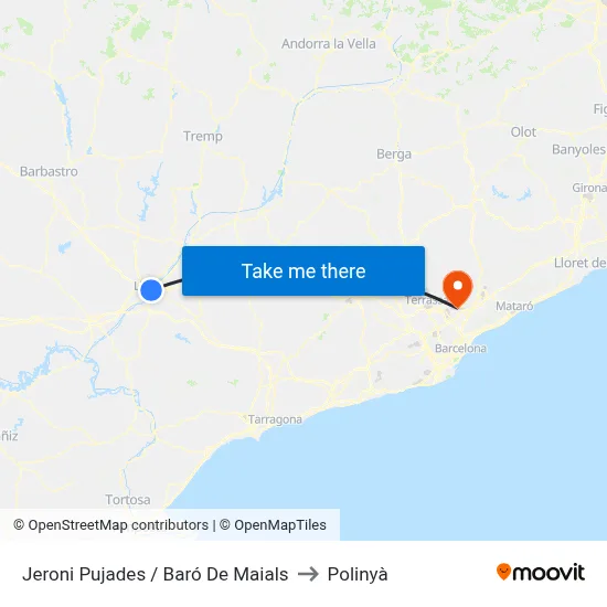 Jeroni Pujades / Baró De Maials to Polinyà map