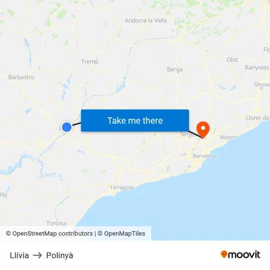 Llívia to Polinyà map