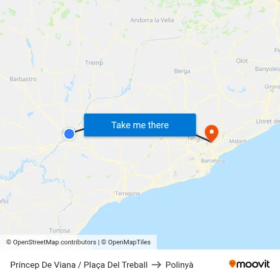 Príncep De Viana / Plaça Del Treball to Polinyà map