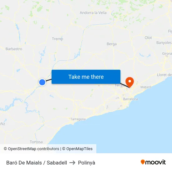 Baró De Maials / Sabadell to Polinyà map