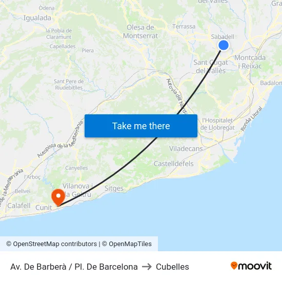 Av. De Barberà / Pl. De Barcelona to Cubelles map