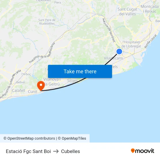 Estació Fgc Sant Boi to Cubelles map