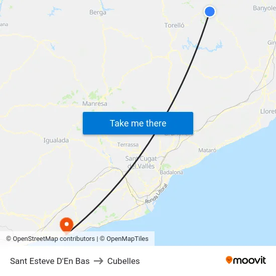 Sant Esteve D'En Bas to Cubelles map