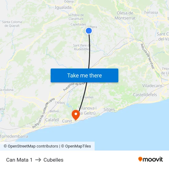 Can Mata 1 to Cubelles map