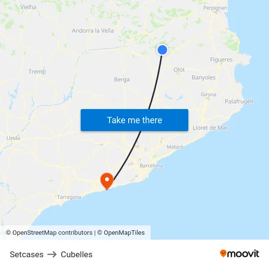Setcases to Cubelles map