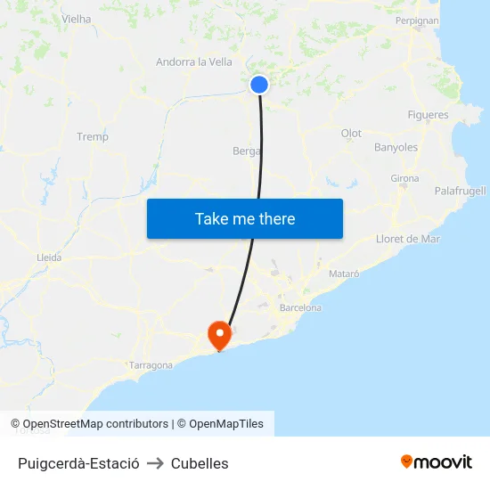 Puigcerdà-Estació to Cubelles map
